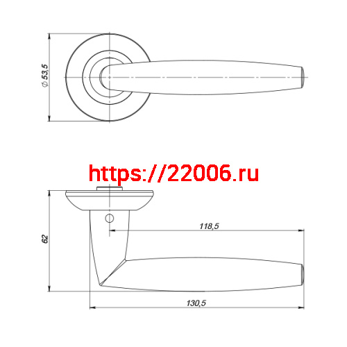 Ручка Punto (Пунто) раздельная R.ZR54.SUPREME (SUPREME ZR) SN/CP-3 матовый никель/хром фото 3 Ручка Punto (Пунто) раздельная R.ZR54.SUPREME (SUPREME ZR) SN/CP-3 матовый никель/хром фото 3