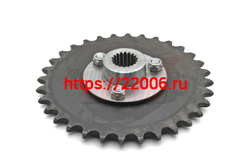 Звезда z=32 шаг 15,875 (посадка на вал шлицы) со сменной ступицей