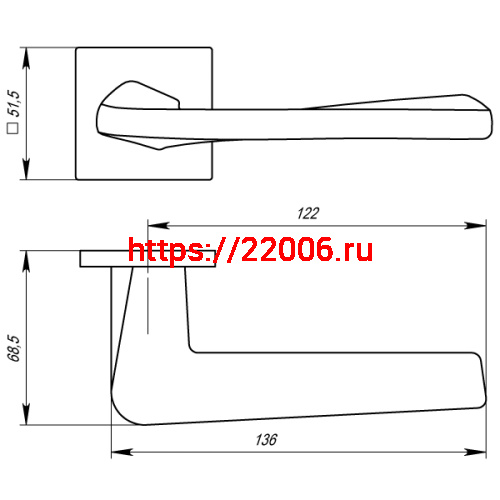 Ручка Armadillo (Армадилло) раздельная K.USS52.TORSO (TORSO USS) BPVD-77 вороненый никель фото 4