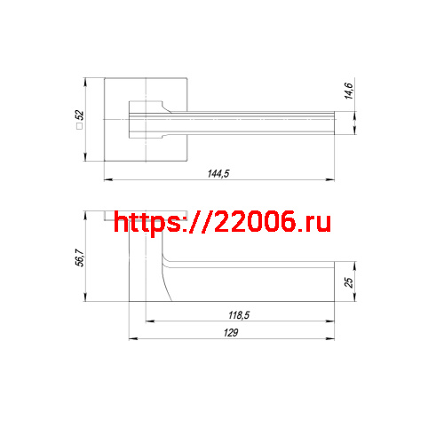Ручка Punto (Пунто) раздельная K.ARC.Q52.BLADE SSC-16 сатинированный хром фото 3