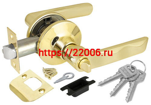 Ручка Fuaro (Фуаро) защелка DK624/BL PB-ET (624/BL PB-E) (кл/фик.) золото