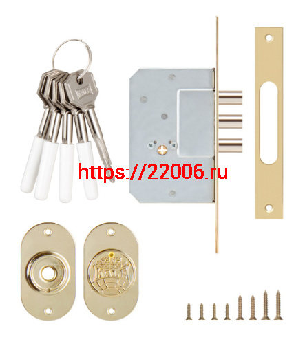 Замок Kale kilit (Кале килит) врезной крестообразный 189/3MF (45 mm) (латунь), 5 кл. фото 2