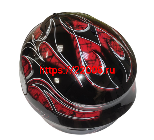 Шлем интеграл KIRIN K-22, черный, черн-крас матовый, черн-крас, размер L фото 8