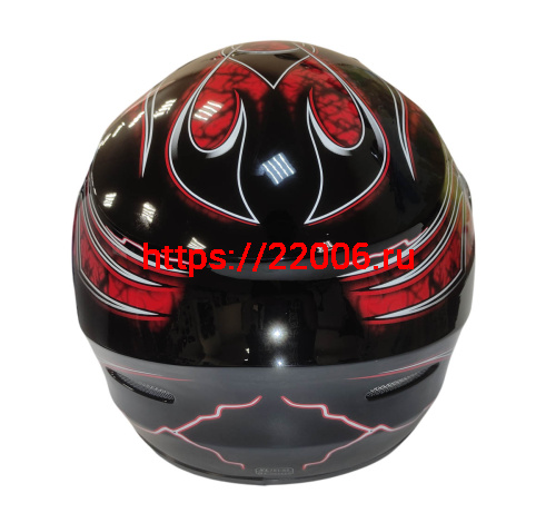 Шлем интеграл KIRIN K-22, черный, черн-крас матовый, черн-крас, размер L фото 7