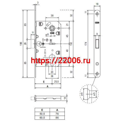 Корпус AGB (АГБ) замка магнит. под цил. MEDIANA POLARIS B06103.50.FM.567 с отв. планк B02402.05 (белый) фото 2 Корпус AGB (АГБ) замка магнит. под цил. MEDIANA POLARIS B06103.50.FM.567 с отв. планк B02402.05 (белый) фото 2