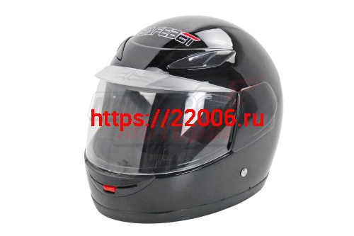 Шлем SAFEBET HF-908 чёрный глянцевый ОДНОЦВЕТНЫЙ "S,M,L,XL,XXL" (интеграл, детский)