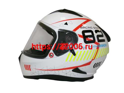 Шлем TVS RACING (Индия) STREET D/V WHITE YELLOW размер M, + пинлок в комплекте, очки фото 2 Шлем TVS RACING (Индия) STREET D/V WHITE YELLOW размер M, + пинлок в комплекте, очки фото 2