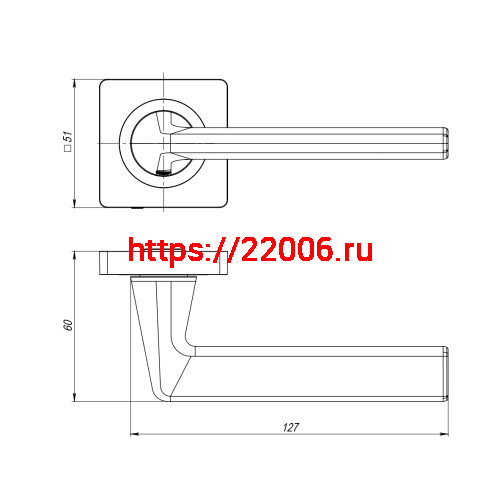 Ручка Ajax (Аякс) раздельная K.JK51.TREND (TREND JK) BL-24 черный фото 3