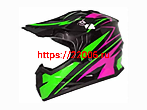 Мотошлем VIRTUE MD-911 Детский Кросс черно-зелено-фиолетовый (S) Мотошлем VIRTUE MD-911 Детский Кросс черно-зелено-фиолетовый (S)
