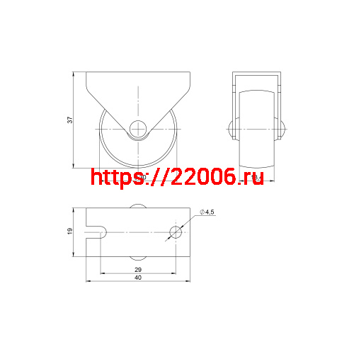 Опора Ajax (Аякс) колесная прямоходная WL/R-30P/20 kg WH пластик белый фото 2 Опора Ajax (Аякс) колесная прямоходная WL/R-30P/20 kg WH пластик белый фото 2