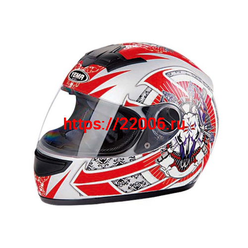 Мотошлем YM-823 красно-серый (М)