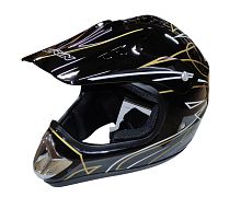 Шлем кроссовый KIRIN QL-128, оранж, красный, черный, оранж-черн, размер S