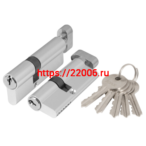Цилиндровый Ajax (Аякс) механизм (AX102/60) AX1002Knob60 (25+10+25) CP хром с вертушкой Цилиндровый Ajax (Аякс) механизм (AX102/60) AX1002Knob60 (25+10+25) CP хром с вертушкой