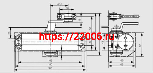 Доводчик Dorma (Дорма) дверной TS 77 EN4, с рычажной тягой, черный фото 2 Доводчик Dorma (Дорма) дверной TS 77 EN4, с рычажной тягой, черный фото 2