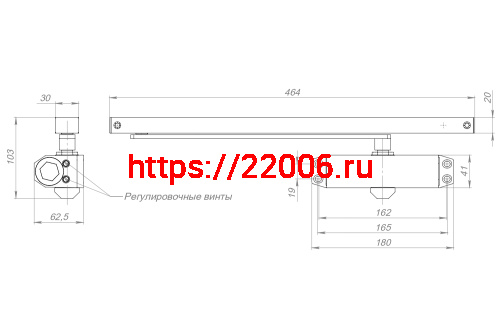 Доводчик Ajax (Аякс) дверной DCTR40-100 slide AL алюминий фото 2