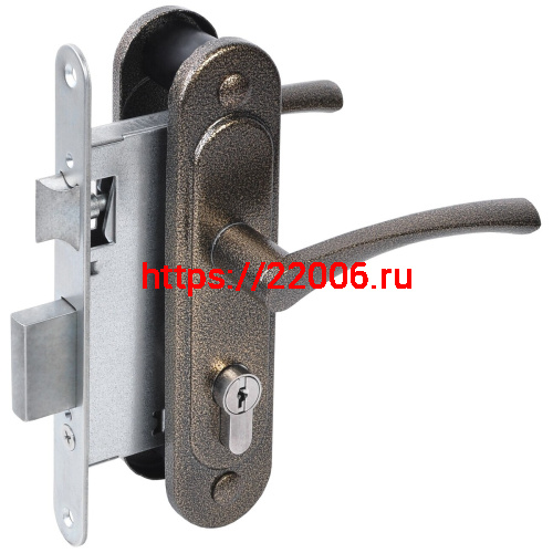 Замок Absolyute (Абсолют) врезной цилиндровый с защёлкой в комплекте с ручкой ЗВ4-3/07 (бронза антик), 4 кл. Замок Absolyute (Абсолют) врезной цилиндровый с защёлкой в комплекте с ручкой ЗВ4-3/07 (бронза антик), 4 кл.