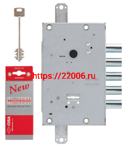 Замок Cisa (Чиза) врезной сувальдный NEW CAMBIO FACILE 57.655.48 (тех. упаковка), ключ 64 мм фото 2