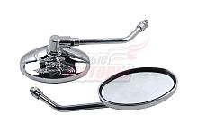 Зеркала (101) овальные маленькие, под хром, с рисунком d=8 mm (в уп. 50 пар)