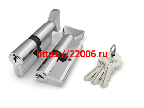 Цилиндровый Fuaro (Фуаро) механизм (100 CM/80) 1000CMKnob80(35+10+35) CP хром 3Key с вертушкой