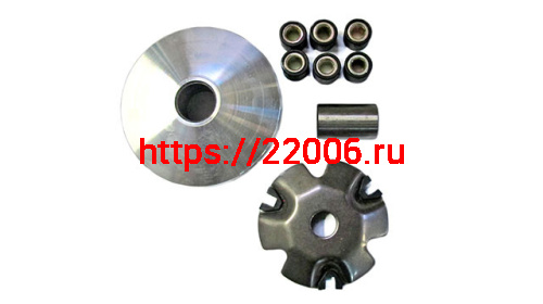 Вариатор Honda TACT-50 в сборе (ролики, палец) Вариатор Honda TACT-50 в сборе (ролики, палец)