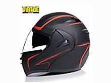 Мотошлем VIRTUE MD-808 трансформер с визором черно-красный матовый (S)