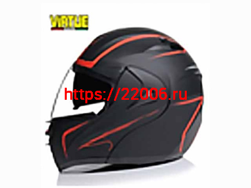 Мотошлем VIRTUE MD-808 трансформер с визором черно-красный матовый (S) Мотошлем VIRTUE MD-808 трансформер с визором черно-красный матовый (S)