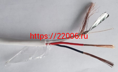 Коаксиальный кабель КВК белого цвета 2 жилы питания, 0,75 мм (КВК-В-2х0,75 ЛМ) Коаксиальный кабель КВК белого цвета 2 жилы питания, 0,75 мм (КВК-В-2х0,75 ЛМ)