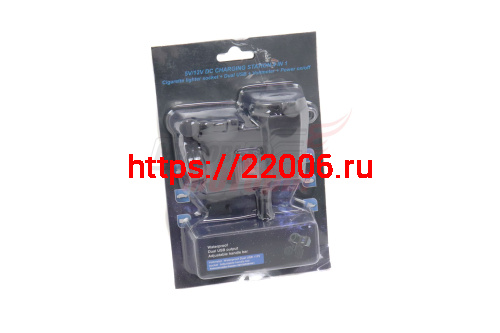 Гнездо зарядное 12В+USB-разъём с выключателем и указателем напряжения для крепления на руль с провод