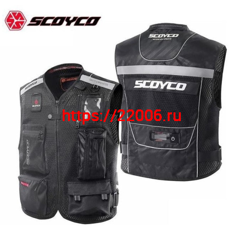 Жилет мотоциклиста SCOYCO JK46, р-р 3XL черный