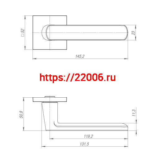 Ручка Ajax (Аякс) раздельная K.JS51.NANO (NANO JS) CP-8 хром фото 3