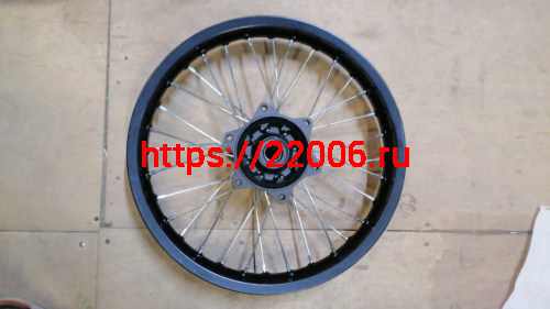 Диск колеса задний алюминиевый на спицах 2.15 - 18" обод черный, дисковый тормоз ось 25мм KAYO Диск колеса задний алюминиевый на спицах 2.15 - 18" обод черный, дисковый тормоз ось 25мм KAYO