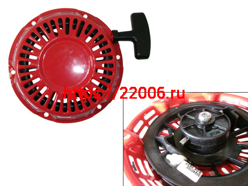 Стартер LIFAN 168F (GX 160) в сборе, КРУГЛАЯ металлическая собачка (YT-GP-001346)