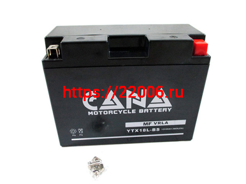 Аккумулятор CANA 12v/20hr YTX18L-BS (260EN, VRLA, 205*90*159, 7,2кг, -) 4