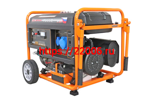 Генератор бенз. "LIFAN" 6GF-4(LF7000Е)(ном.6кВт,макc.6,5кВт, 4т.,15л.с.,бак 25л.,электростартер, медн.обм.альтернатора, AVR, жк табло, колеса, АКБ) фото 2