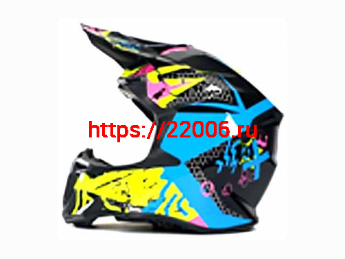 Мотошлем VIRTUE MD-902 Кросс черно-голубой (XL)