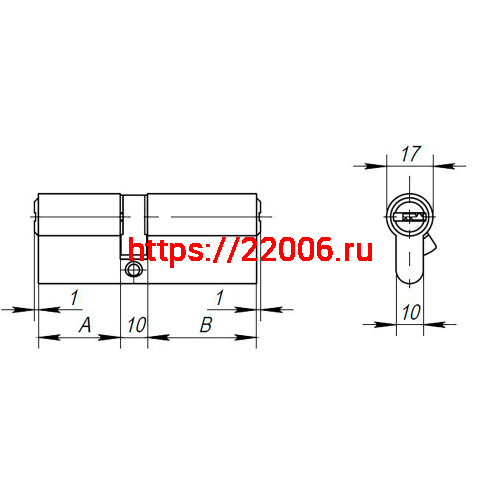 Цилиндровый Ajax (Аякс) механизм (AX200/90) AX2000Key90 (40+10+40) CP хром фото 3