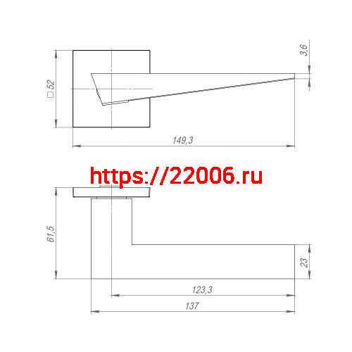 Ручка Ajax (Аякс) раздельная K.JS51.TRIO CP-8 хром фото 3