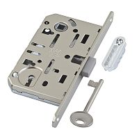 B06101.50.06.640 AGB (АГБ) Корпус врезного замка под кл. (никель) MEDIANA POLARIS с отв. планкой (скин)