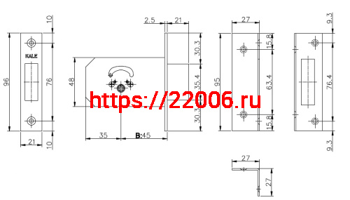 Замок Kale kilit (Кале килит) врезной крестообразный 156/F (45 mm), 5 кл. фото 3 Замок Kale kilit (Кале килит) врезной крестообразный 156/F (45 mm), 5 кл. фото 3