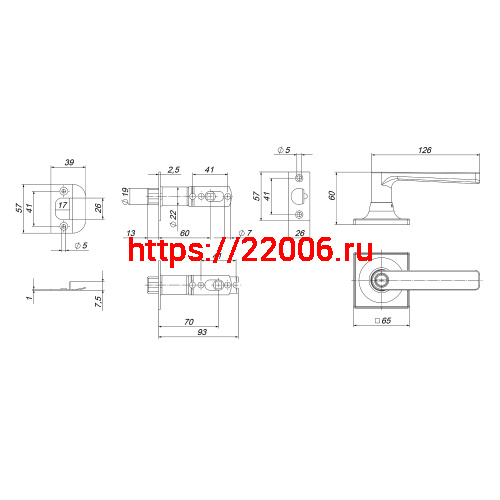 Ручка Punto (Пунто) защелка DK710/BL CP-PS (без фик.)хром фото 3