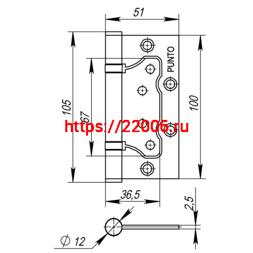 Петля Punto (Пунто) универсальная без врезки IN4200W-HD SC (200-2B/HD 100x2,5) мат. хром фото 3 Петля Punto (Пунто) универсальная без врезки IN4200W-HD SC (200-2B/HD 100x2,5) мат. хром фото 3