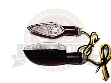 Боковой фонарь (LED) Мини 003 металл  Черн (ромбик, средний размер)