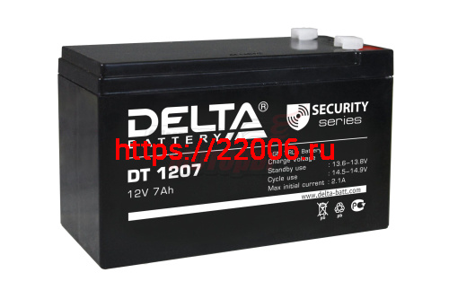 Аккумулятор герметичный 12В 7Ач DELTA DT1207 AGM (151*65*95мм) (электромашинки) Аккумулятор герметичный 12В 7Ач DELTA DT1207 AGM (151*65*95мм) (электромашинки)