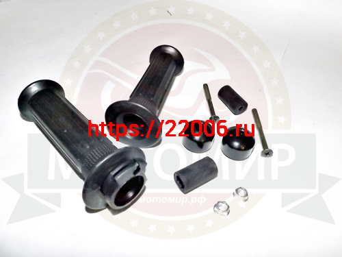 Ручка руля правая (газа) STINGRAY в сборе + ручка левая, с грузиками (резиновые) (компл.) фото 2