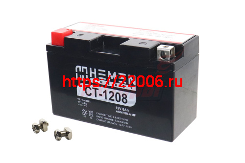 Аккумулятор 12В 8Ач HEMEN ENERGY CT1208 (YT7B-BS) (кислотный, герметичный) (прям. пол.)(150*66*93мм)