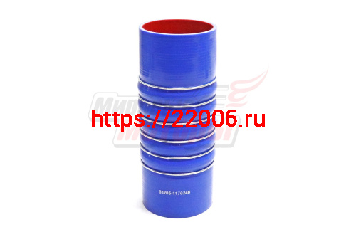 Патрубок интеркулера КАМАЗ, силикон.,синий,армир. L265мм,d100мм. (HH025) Патрубок интеркулера КАМАЗ, силикон.,синий,армир. L265мм,d100мм. (HH025)