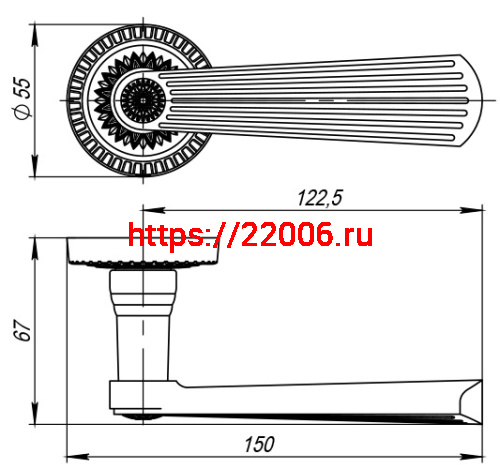 Ручка Armadillo (Армадилло) раздельная Romeo CL3-BB-17 Коричневая бронза фото 3