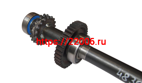 Вал ведомый машинокомплекта Лидер-Альфа 3 в сборе (длинный) с подшипниками фото 2 Вал ведомый машинокомплекта Лидер-Альфа 3 в сборе (длинный) с подшипниками фото 2