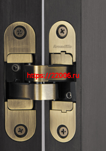 Петля Armadillo (Армадилло) скрытой установки U3D4200R AB правая (Architect 3D-ACH 40) бронза 40 кг фото 5