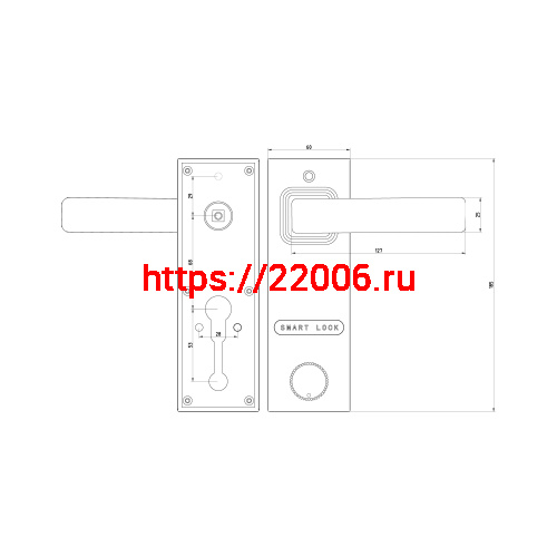 Электронный замок Sanyo D700 Usmart Go DM70 с WiFi, ручка скоба 1800 мм, черный фото 3